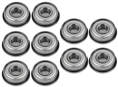 Cuscinetti Flangiati in Acciaio Schermato F608Z 10 Pezzi - Basso Rumore, Lunga Durata - per Apparecchiature Meccaniche, Strumenti Elettrici, Giocattoli, Porte e Finestre