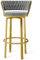 TBSZCM Barhocker in Thekenhöhe mit Rückenlehne und Fußstütze, 25,6 Zoll hoch, moderner, mit Samt gepolsterter Hocker mit goldenem Metallrahmen, Stühle für Kücheninsel, Bar, Pub, Grau Run Forward