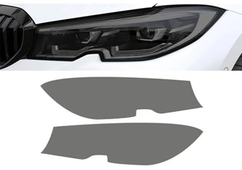 Zuphte Auto Scheinwerfer Folie für BMW 3er G20 G21/2019-2021, Autoscheinwerfer Schutzfolie Schwarze transparente TPU-Aufkleber