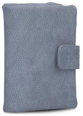 Zwei Damen Geldbörse MW5 weiches Kunstleder (13x10x3cm) Brieftasche aus hochwertigem Kunstleder mit Druckknopf & Reißverschluss, Geldbörse mit Münzfach, 6 Kartenfächern, 1 Scheinfach (Nubuk-Sky)