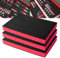 Precision Defined Espuma para Caja de Herramientas - Insertos de Espuma para Cajas, Espuma Shadow, Espuma para Herramientas - Negro/Rojo (45,7 x 30,4 x 5 cm, Paquete de 3)