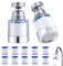 KASESSS 2 Piezas Filtro Agua Grifo con 10 Cartucho de Filtro, 360° Filtro de Agua para Grifo, Filtro Grifo Antical, Filtros de Agua para Grifo, Filtros Agua Grifo para Cocina Fregadero Baño
