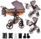 Junama Kinderwagen Diamond Heart 2in1 3in1 4in1 (04 - Lila und Kupfer, 2in1 mit Adaptern)