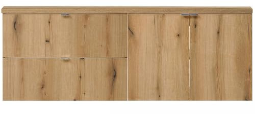 [en.casa] Doppelwaschtisch Skelbolu Unterschrank mit 2 Türen und 2 Schubladen Waschbeckenunterschrank Badmöbel 160x60x40 cm Eiche