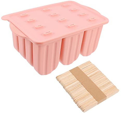 Cabilock Heladera De Silicona De 12 Rejillas Con Palitos Para Hacer Helados Fácil De Usar