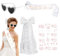 4 Stück JGA Accessoires Frauen mit Schleier JGA Weiße, Bride to Be Schärpe, Herz Sonnenbrille Perle und Tattoos, für Junggesellenabschied Frauen, Brautparty und Hochzeitsfotografie Fotorequisiten