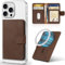 SHIELDON Porta Carte Adesivo, Portafoglio Magnetico in Vera Pelle [Blocco RFID] [Slot per Carta] Card Holder Leather Wallet per iPhone Serie 16/15/14/13/12 - Pelle Crazy Horse Marrone Scuro