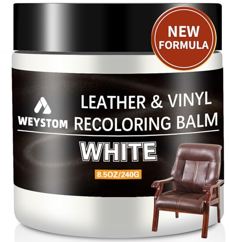WEYSTOM Leder-Balsam – Restorativer Farbstoff für Möbel, Taschen und Auto-Innenräume. Repariert Kratzer, Verblassen und Risse und erneuert gleichzeitig Lederoberflächen (White)