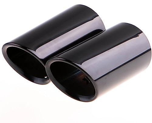 Auspuffblende,Endrohr Auspuffblende Verchromte Edelstahl-Auto-Auspuff-Schalldämpfer-Tipp-Rohrabdeckungen Passend Für Audi A1 A3 A4 TT 2009-2015(Black)