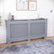 Vida Designs Oxford Radiator Cover – Traditional Cross Pattern, Grey, MDF, Painted Finish, Heat Efficient, Extra Large, (H 82 x W 172 x D 19 cm)