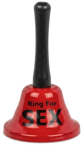 MIJOMA Ring for Sex Metallglocke – Humorvolle Tisch- oder Mini-Glocke für Erwachsene – Spaßartikel mit Statement (Tischglocke)