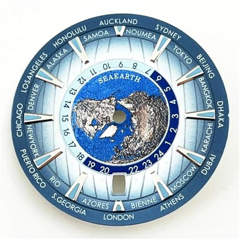 HUKILU yaoqijie NH35 33,5 mm steriles Zifferblatt 6 Uhr Datumsfenster Erde Zifferblatt grün Leuchtend Automatikwerk Uhrenzubehör Teile Lasting