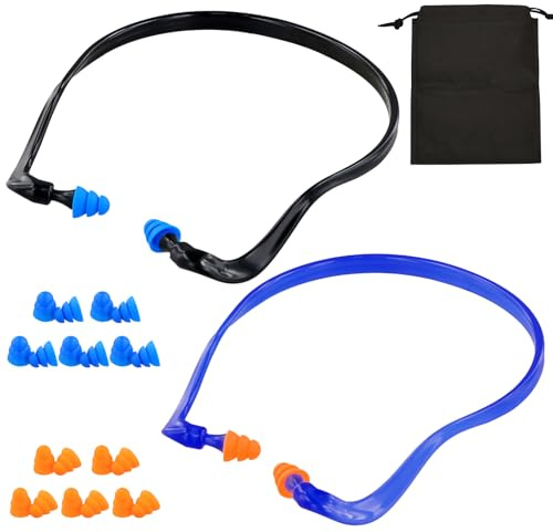 2 Pezzi Tappi Per Le Orecchie Montati Sulla Testa E 10 Paia Tappi orecchie Lavoro di Ricambio 1 Oxford Organizer da Borsa Tappi per orecchie Antirumore Silicone Riutilizzabile Nuotare E Lavorare