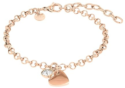 TOM TAILOR - Damen Armband Edelstahl - mit Kristallglas - Herz Anhänger