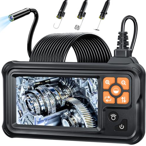 SKYBASIC Industrie-Endoskop, 4,3-Zoll IPS Digitales Endoskopkamera,1080P HD Kamera mit 8 LED-Lichtern, IP67 wasserdichtes Schlangenkamera, Inspektionskamera für Rohre, Autos, Wände, Bohrungen –20M