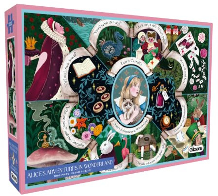 Gibsons Alice's Adventures in Wonderland 1000 Piece Jigsaw Puzzle for Adults – Beautiful Artwork by Anna Stead – Premium Sustainable UK/EU Made