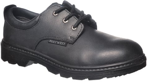 Portwest FW44 Steelite Thor Shoe S3 Full Grain Leather Steel Toe Midsole Water Resistant Slip Oil Fuel Resistant Dual Density PU TPU Safety Footwear