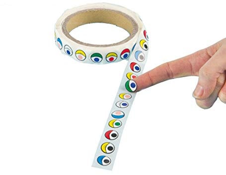 Baker Ross EV317 Bunte Augen Bastel Sticker - 1000 Stück, Großpackung Aufkleber für Kinder zum Basteln, Gestalten und Dekorieren, Sortiert