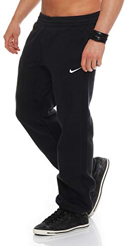 Nike Club Cuff Pants-Swoosh Men's Tracksuit Bottoms , 611459-010 , Black - black / white, L