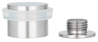 EVI Herrajes | Fermaporta | 24 x 20 mm | Base filettata | Gomma Bianca | Acciaio Inox | Finitura Opaca | Compresi utensile, vite + tassello di fissaggio | Mod. I-199/24-BCBAM