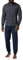 Schiesser Herren Lang Mit Bündchen - Nightwear Set Zweiteiliger Schlafanzug, Dunkelblau_159623, 50 EU