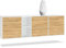 Vladon Kommode Cuba, Made in Germany, Weiß matt/Eiche Natur - Modernes Sideboard für Ihr Wohnbereich - (BxHxT) 182x53x35 cm