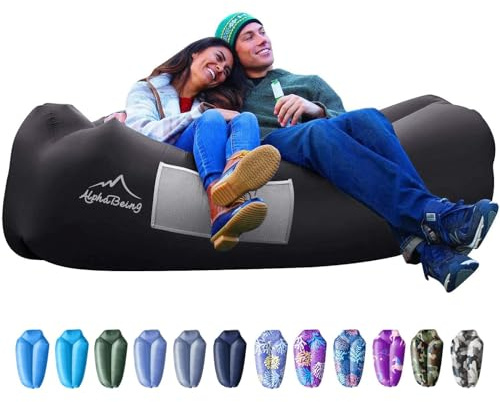 AlphaBeing Aufblasbare Liege, Strandkorbzubehör, Luftsofa, Hängematte, Aufblasbare Couch für Camping, Hinterhof oder See mit Kompressionskammern, Ideale Outdoor-Geschenke für Erwachsene