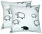 Baumwoll Renforcé Kissenbezug - 2er Set in 40x40cm - Schafe Lämmer Tiere - Kopfkissen-Bezug, Kissenhülle, Doppelpack, Dekokissenbezug - 100% Baumwolle, Kinder (99/2)