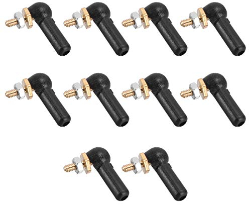 sourcing map 10 PCS 2mm/M2 Linkage End Tie Rod End Metal Ball Head Black for RC Boat Airplane Robot