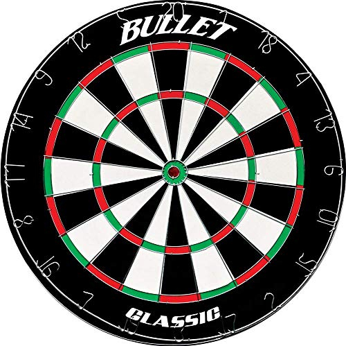 BULLET-Darts Dartscheibe mit Offiziellen Turniermaßen - Aus Sisal mit extra dünner Stahlspinne - Dartscheibe Steeldarts - Ø45cm - 4CM Dicke - Für Profi und Hobby Darter - Klassik