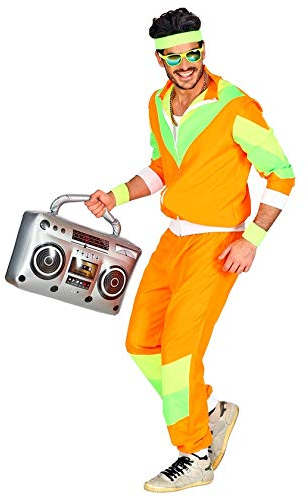 W WIDMANN MILANO Party Fashion - Kostüm Trainingsanzug, 80er Jahre Outfit, Jogginganzug, Bad Taste Outfit, Faschingskostüme