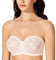 DOBREVA Women's Strapless Bras See Through Sheer Lace Non Padded Underwired Multiway Bra Rose White 38B