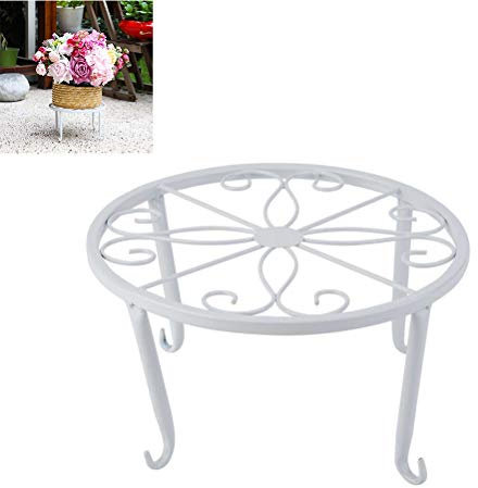 Calayu Blumenhocker, Metall Blumenständer Runde Pflanzenständer Blumentopfhalter Eisen Kunst Dekoration Indoor Outdoor Garten