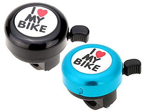 IKAAR 2 Stück Fahrradklingel Mini Fahrrad Klingel Fahrradglocke mit Lauten Klaren Klaren Klang, für Lenker von 22mm (Schwarz + Blau)