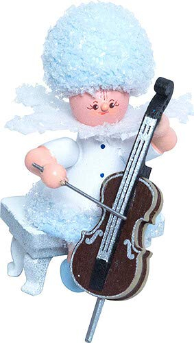 Drechslerei Kuhnert Schneeflöckchen mit Cello - 5 cm
