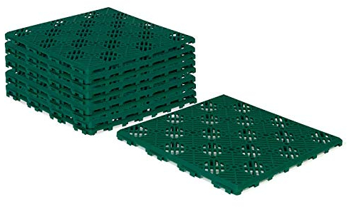 IDMarket - Set di 10 lastre da giardino verde 29,5 x 29,5 cm