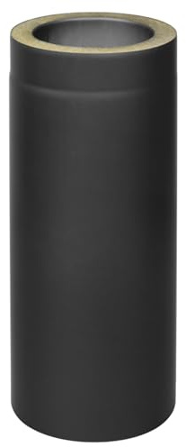 raik SH30011485-sw Coltherm Conduit de fumée à double paroi avec isolation Diamètre 150 mm Longueur 500 mm Noir