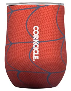 Corkcicle Spiderman, bicchiere da vino senza stelo triplo isolato, in acciaio inox, facile impugnatura, fondo antiscivolo, mantiene le bevande fresche per 9 ore, 350 ml