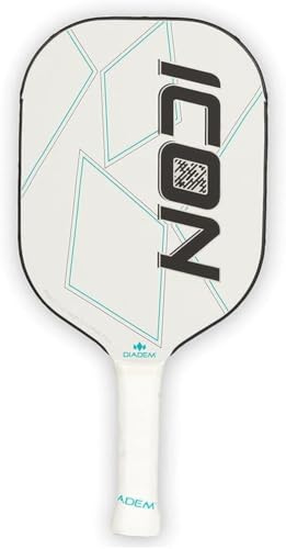 Diadem ICON Graphit-Carbonfaser-Performance Pickleball-Paddel | Weiß | Mitte