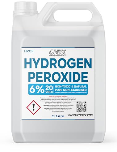 Onyx Hydrogen Peroxide 6% Pure Food Grade, Unstabilized and Additive Free - 20 Vols (5 litre)