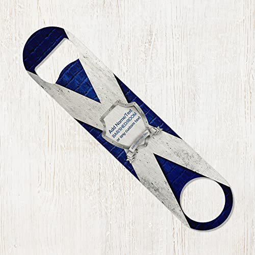 ShopQuality4U Personalised Scottish Shield Stainless Steel Bottle Opener Blade - Home bar Add Name