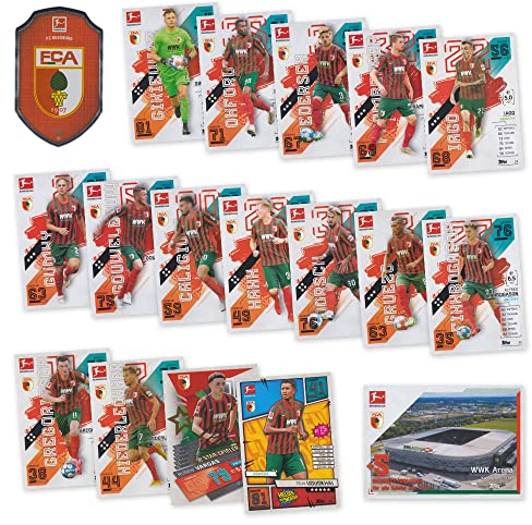 Match Attax Fußball Bundesliga 2021/2022 - Augsburg Sammelkarten Set - 18 Karten inkl. Stadion Club u.a.
