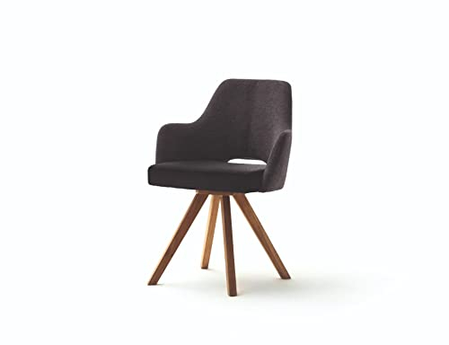 Trendstore Mixie Schalenstuhl Esszimmerstuhl Wildeiche Textil, Webstoff Capulet anthrazit