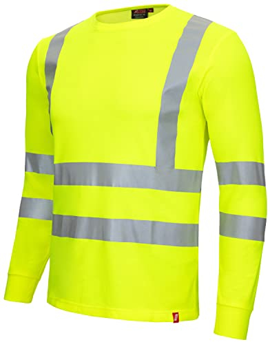 Nitras Motion Tex Viz 7009 T-Shirt - Langarm-Shirt für die Arbeit - 55% Baumwolle - Neongelb - XXL