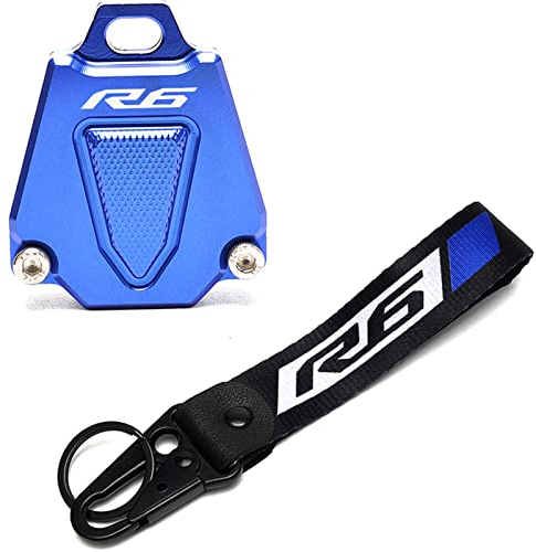 MOWOK Für Yamaha YZFR6 YZF R6 Zubehör Motorrad Schlüsselhülle Hülle & Abzeichen Schlüsselanhänger, blau