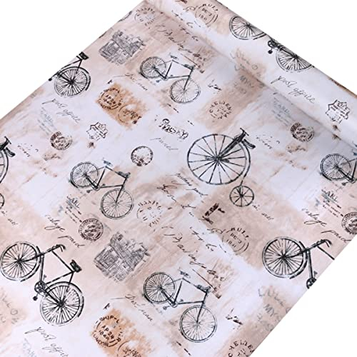 Tapeten Folie 3000-S selbstklebend 10m x 45cm Vintage Fahrräder Dekorfolie Möbelfolie Tapete 3070