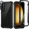seacosmo for Samsung S23 Case, Full Body Shockproof Cover with Built-in Screen Protector and Camera Lens Protector Military Grade Protection Bumper Clear Back Phone Case for Samsung Galaxy S23, Black