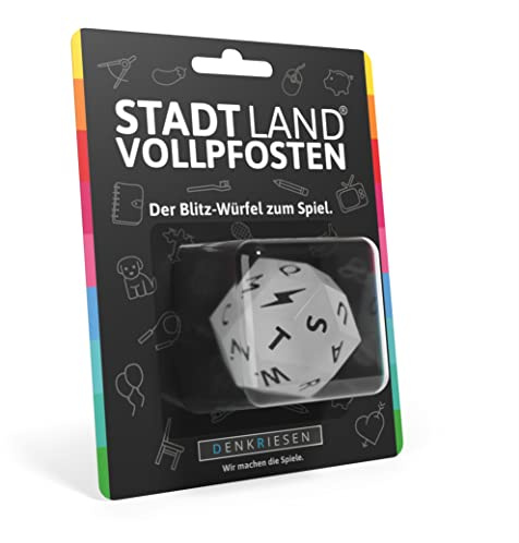 DENKRIESEN Stadt Land VOLLPFOSTEN Würfel | Passend für Kartenspiel | Original Blitz-Würfel als Zubehör, passend für Kartenspiel und Spielblock – ideal als Ersatz oder praktische Ergänzung.