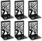 Anhow 3 Paar Buchstütze, Buchstützen Metall Bücherhalter Bookends, Book Holder für Kinder, Schule, Bibliothek - Schwarz/ 9,3 x 12 x 17,2 cm