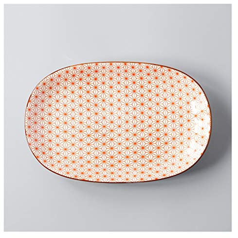 UCCE Assiettes À Dîner Assiette À Poisson en Céramique Japonaise Vaisselle Rectangulaire Grande Assiette À Salade À Plat Profond Maison Et Assiette À Poisson Cuit À La Vapeur